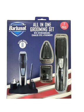 Barbasol All-In-One 7-Piece Grooming Set With Interchangeable Stainless Steel At